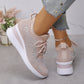 Zapatillas deportivas de malla transpirable con adornos de diamantes de imitació