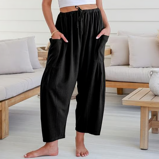 Pantalón de mujer con pernera ancha en color liso
