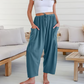 Pantalón de mujer con pernera ancha en color liso