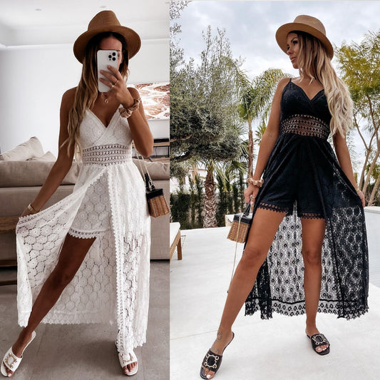 Mono de mujer con tirantes finos – mono de ocio holgado con diseño👗✨ recortado