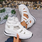 Sandalias de cuña transpirables de moda para mujer con cierre de cremallera lateral