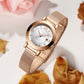 Reloj de mujer con correa de malla, luminoso e impermeable