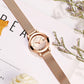 Reloj de mujer con correa de malla, luminoso e impermeable