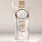 Reloj de mujer con correa de malla, luminoso e impermeable