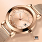Reloj de mujer con correa de malla, luminoso e impermeable