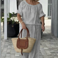 👚 ¡50% DE DESCUENTO AHORA MISMO! 💃Conjunto de 2 piezas para mujer (top con cordón + pantalón) – Corte holgado, cómodo y perfecto para estar en casa o para el día a día 🌸
