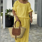 👚 ¡50% DE DESCUENTO AHORA MISMO! 💃Conjunto de 2 piezas para mujer (top con cordón + pantalón) – Corte holgado, cómodo y perfecto para estar en casa o para el día a día 🌸