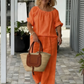 👚 ¡50% DE DESCUENTO AHORA MISMO! 💃Conjunto de 2 piezas para mujer (top con cordón + pantalón) – Corte holgado, cómodo y perfecto para estar en casa o para el día a día 🌸