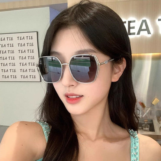 Gafas de sol polarizadas finas con montura grande y protección UV