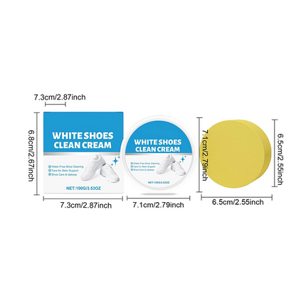 👟✨ Crema Limpiadora para Zapatos y Cuero – Sin Lavar, Quita Manchas con Esponja y Revive el Blanco al Instante 🧽💎