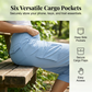 👖 ¡50% DE DESCUENTO POR TIEMPO LIMITADO! ✨ Capris cargo ligeros para mujer: 6 bolsillos, cintura con cordón ajustable, transpirables 🌿