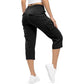 👖 ¡50% DE DESCUENTO POR TIEMPO LIMITADO! ✨ Capris cargo ligeros para mujer: 6 bolsillos, cintura con cordón ajustable, transpirables 🌿