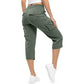 👖 ¡50% DE DESCUENTO POR TIEMPO LIMITADO! ✨ Capris cargo ligeros para mujer: 6 bolsillos, cintura con cordón ajustable, transpirables 🌿