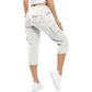 👖 ¡50% DE DESCUENTO POR TIEMPO LIMITADO! ✨ Capris cargo ligeros para mujer: 6 bolsillos, cintura con cordón ajustable, transpirables 🌿