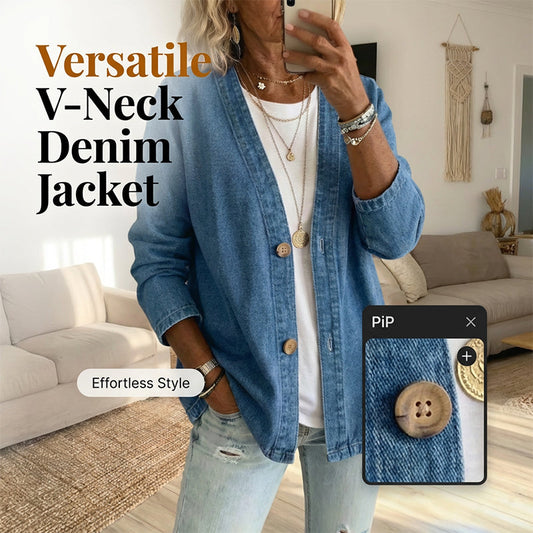 ⏳ Oferta por tiempo limitado ⏰ Chaqueta vaquera clásica con botones para mujer 🧥