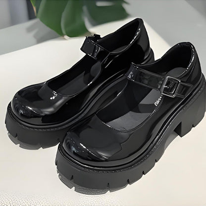 Elegantes zapatos Mary Jane para mujer con tacón grueso