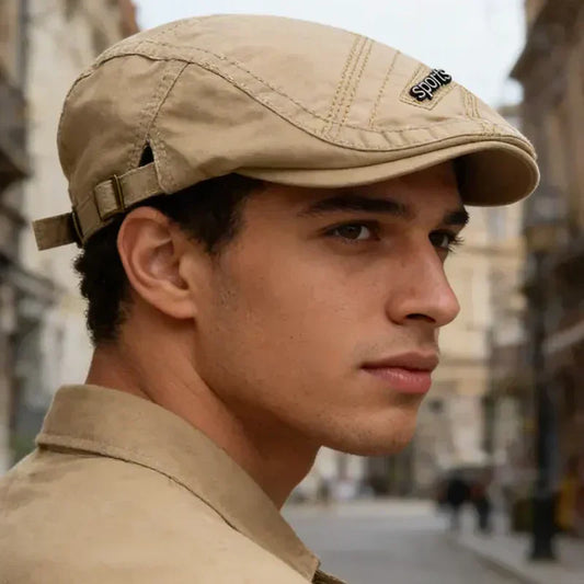 Gorra plana ajustable y transpirable para hombre