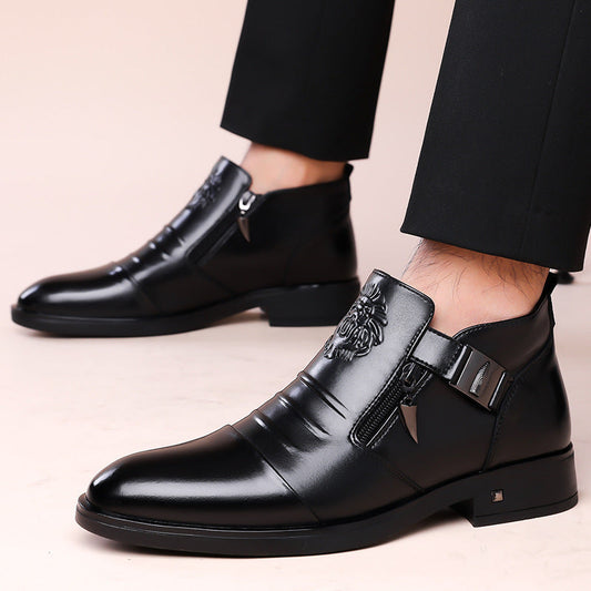 Zapatos de tobillo sin cordones estilo retro para hombre