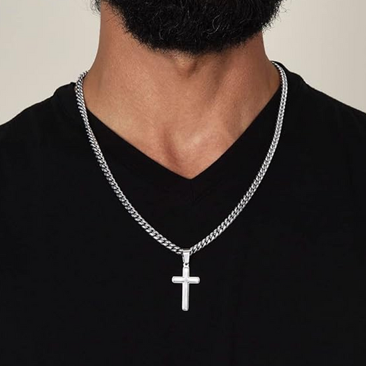 ⛪ ¡OFERTA ESPECIAL 50% DE DESCUENTO! ✨ Colgante de Cruz para Hombre de Acero Inoxidable – Símbolo de Fe, Diseño Atemporal y Regalo Perfecto 🎁