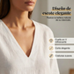 Conjunto corto de dos piezas para mujer con cuello en V casual