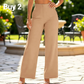 👖✨ Pantalón Pierna Ancha Mujer – Color Sólido, Caída Fluida y Look Minimalista de Alta Gama 🌿💫