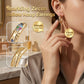 💎 ¡OFERTA POR TIEMPO LIMITADO 50% DE DESCUENTO! ✨ Pendientes de Aro Hueco de Zirconia Multicolor – Chapado en Oro, Ligero, con Cierre de Presión y Diseño de Calado ✨
