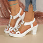 👠 ¡OFERTA DE LANZAMIENTO 2026 50% DE DESCUENTO! ⭐ Sandalias de Tacón Grueso de Mujer con Tira en T – Tira Trasera Elástica, Plataforma y Punta Abierta ✨