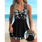 Bañadores tankini de mujer con estampado floral y braguita tipo short