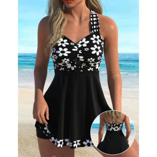 Bañadores tankini de mujer con estampado floral y braguita tipo short