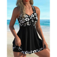 Bañadores tankini de mujer con estampado floral y braguita tipo short