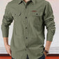Camisa casual de algodón de color liso para hombre