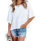 📢📢 ¡50% DE DESCUENTO! ⏰ Camiseta de manga acampanada de cinco puntas con diseño de empalme en color liso para mujer