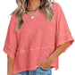 📢📢 ¡50% DE DESCUENTO! ⏰ Camiseta de manga acampanada de cinco puntas con diseño de empalme en color liso para mujer