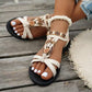👡 ¡OFERTA DE VERANO 50% DE DESCUENTO! 🌸 Sandalias Planas Transpirables de Punta Redonda para Mujer – Ajuste Seguro, Plantilla Acolchada, Detalles Bohemios y Cuero Sintético ✨