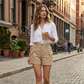 🩳🔥 ¡50% DE DESCUENTO! Pantalones Cortos Cargo de Cintura Alta para Mujer con Bolsillos – Cómodos, Holgados y con Estilo Urbano 👖🎒