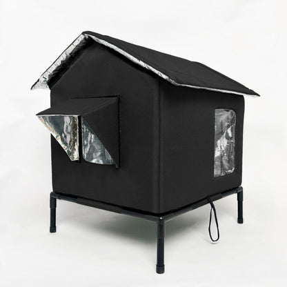 ⏳Oferta por tiempo limitado⏰Casita elevada para gatos de exterior, resistente a la intemperie: impermeable, aislada y plegable 🌧️