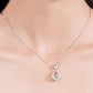 Collar con colgante de piedra en forma de gota de agua con forma de corazón centelleante
