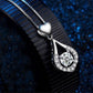 Collar con colgante de piedra en forma de gota de agua con forma de corazón centelleante