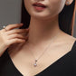 Collar con colgante de piedra en forma de gota de agua con forma de corazón centelleante