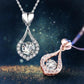 Collar con colgante de piedra en forma de gota de agua con forma de corazón centelleante