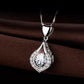 Collar con colgante de piedra en forma de gota de agua con forma de corazón centelleante
