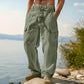 👖 ¡OFERTA RELÁMPAGO 50% DE DESCUENTO! 🍂 Pantalones Cargo de Algodón y Lino para Hombre – Transpirables, 6 Colores, 6 Tallas ✨