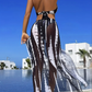 👙 ¡50% DE DESCUENTO POR TIEMPO LIMITADO! ✨ Bikini de Dos Piezas a Rayas – Cuello con Lazo, Detalle de Aro y Tejido de Alta Elasticidad 🌊