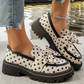 🎀👞Elegancia desenfadada, pasos con estilo ✨Mocasines de plataforma con lazo y lunares para mujer