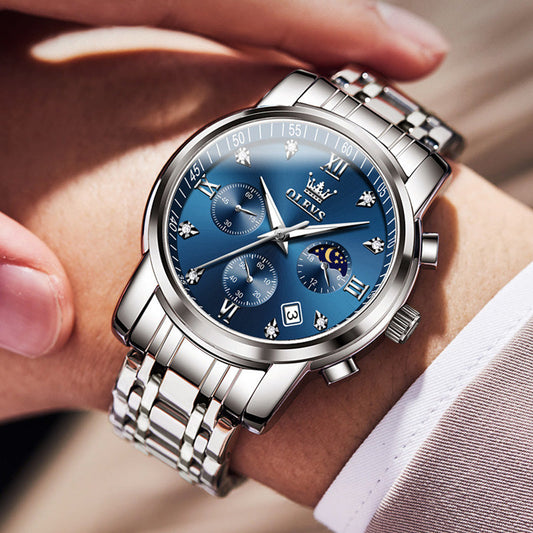 Reloj de cuarzo multifuncional para hombre