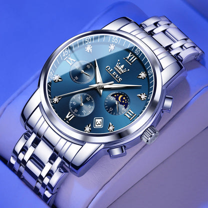 Reloj de cuarzo multifuncional para hombre