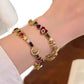 🌙 ⭐ ¡Oferta Limitada 50% DESCUENTO! Pulsera Encanto Celeste – Dijes Estrella y Luna con Cristales Multicolor ✨