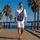 Bolso bandolera tipo sling para hombre, ideal para actividades al aire libre
