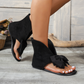 Sandalias retro de punta abierta con un gran lazo