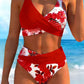 Bikini para Mujer de Tiro Alto con Estampado Floral